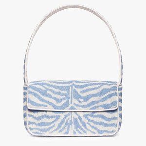 NWT STAUD TOMMY BEADED BAG | LIGHT BLUE CREAM